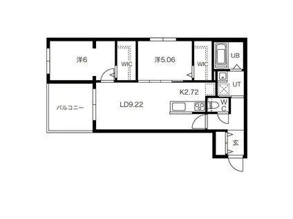 ヴィレッタ山の手(2LDK/2階)の間取り写真