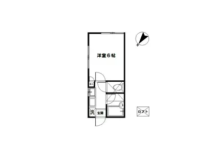 ハーフムーンMOCHI(1K/1階)の間取り写真