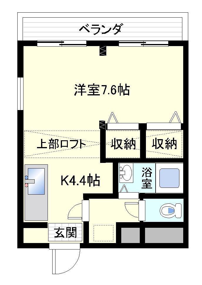 セントラル久里浜(1K/2階)の間取り写真