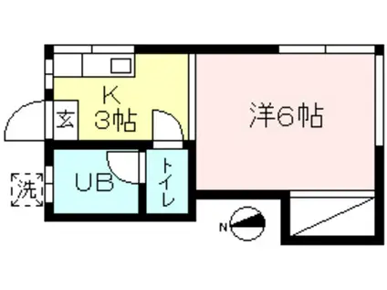 ハイツシバ(1K/2階)の間取り写真