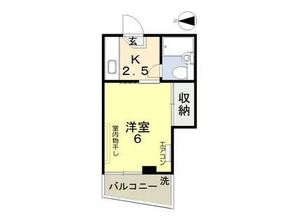 吉岡ビルI(1K/4階)の間取り写真