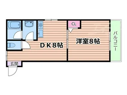 ニューコバヤシ(1DK/4階)の間取り写真