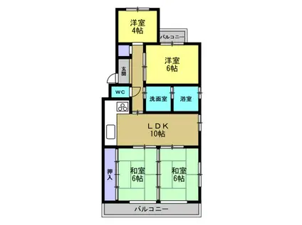 サンヒルズ高山(4LDK/3階)の間取り写真