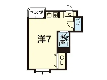 新屋敷壱番館(ワンルーム/3階)の間取り写真