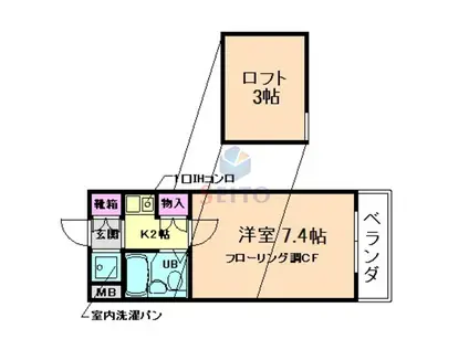 コートアケイシア(1K/1階)の間取り写真