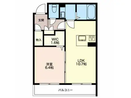 ウェルデンス上所島1番館 1107(1LDK/1階)の間取り写真