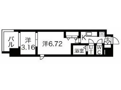 スプランディット荒本駅前DUE(2K/12階)の間取り写真