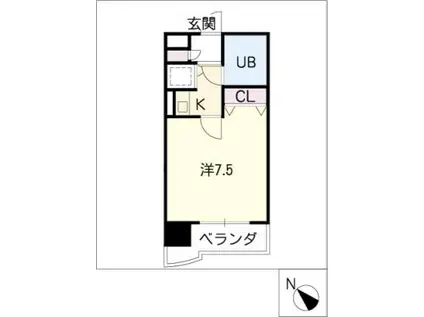 ライオンズマンション康生通第2203号(1K/2階)の間取り写真