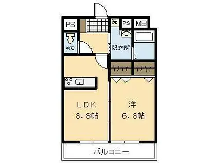 エムスタイル橘通(1LDK/8階)の間取り写真