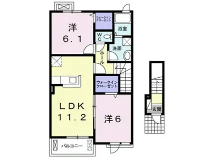 グランドメゾン吉野ケ里(2LDK/2階)の間取り写真