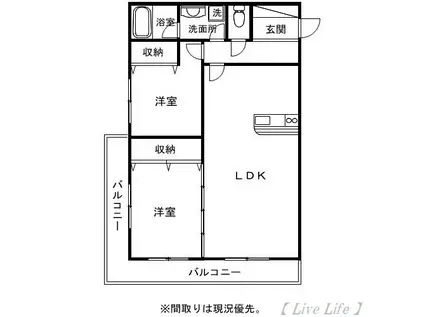 TPC VII(2LDK/3階)の間取り写真