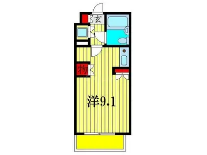 リラッサ柴又(ワンルーム/3階)の間取り写真