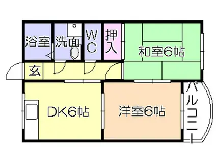 ローヤルマンション(2DK/2階)の間取り写真