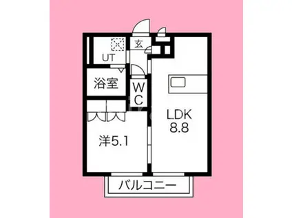 LA LUCE(1LDK/2階)の間取り写真