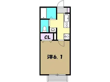 カーサ小金井(1K/2階)の間取り写真