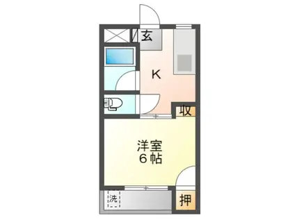 サントリーニA(1K/2階)の間取り写真
