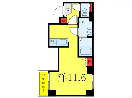 ツリーデン高島平(ワンルーム/4階)の間取り写真