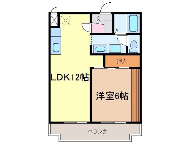 グレイス壱番館(1LDK/3階)の間取り写真