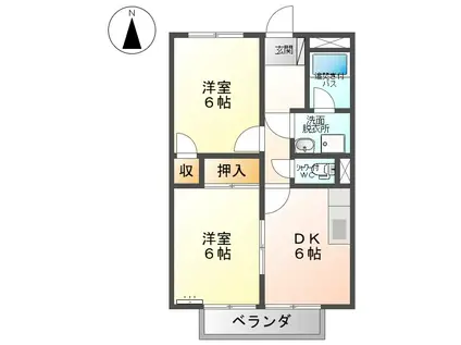 サンライズうえだ(2DK/2階)の間取り写真