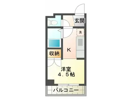 グリーンプラザ八木(1K/3階)の間取り写真