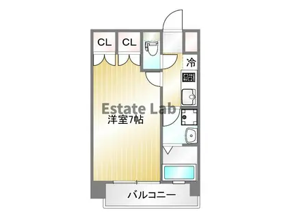 アルファレガロ神戸ウエスト(1K/10階)の間取り写真