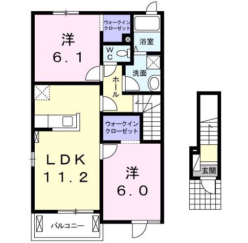 ベラルーナ(2LDK/2階)の間取り写真