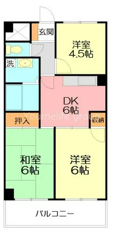 大川マンション 2階階 間取り