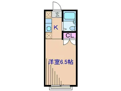 カロディカーサ菊名(1K/2階)の間取り写真