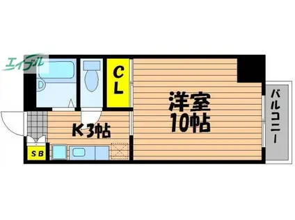 トーコーレジデンス豊成(1K/4階)の間取り写真