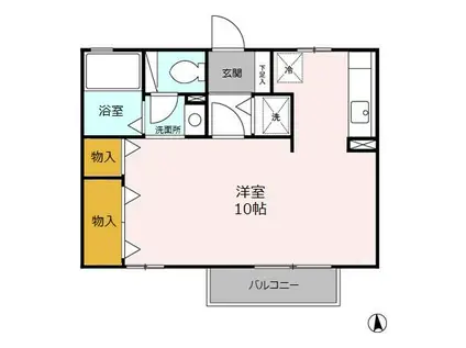 ＪＲ日南線 志布志駅 バス乗車時間：39分 最寄りバス停で下車 徒歩5分 2階建 築26年(ワンルーム/2階)の間取り写真