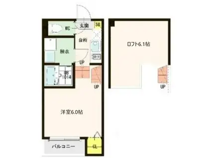 I-STATE中野栄(1K/1階)の間取り写真