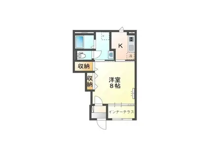 TAKE‐G(1K/1階)の間取り写真