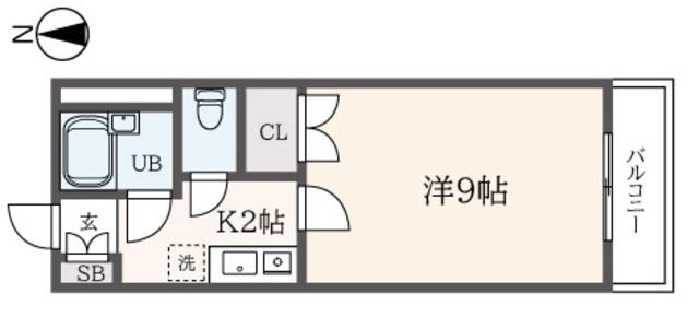 ロイヤル船橋(1K/2階)の間取り写真