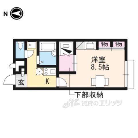 レオパレスあいのつちやま(1K/1階)の間取り写真