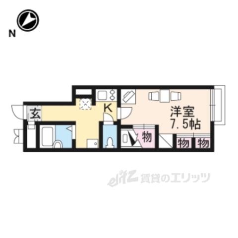 レオパレスヴィータ守山(1K/1階)の間取り写真