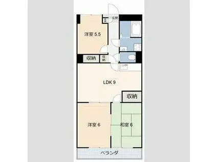 ハウス城東(3LDK/3階)の間取り写真