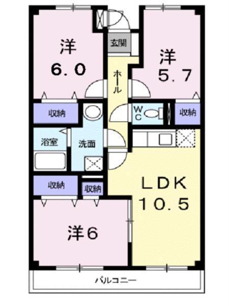 ミレニアム・アリュール(3LDK/3階)の間取り写真
