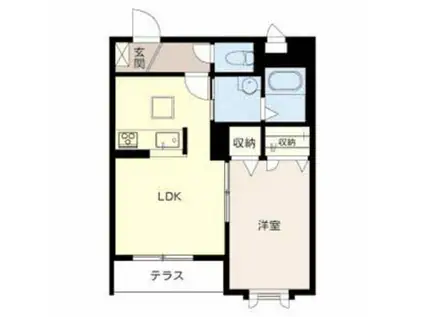 カルムリー福崎C(1LDK/1階)の間取り写真