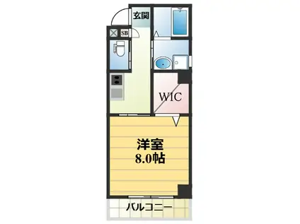 D.G.COURT(1K/6階)の間取り写真