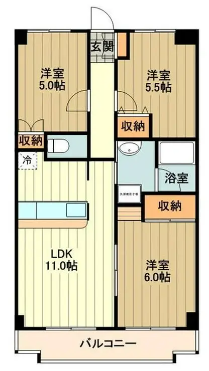 シャンポール砂川 3階階 間取り