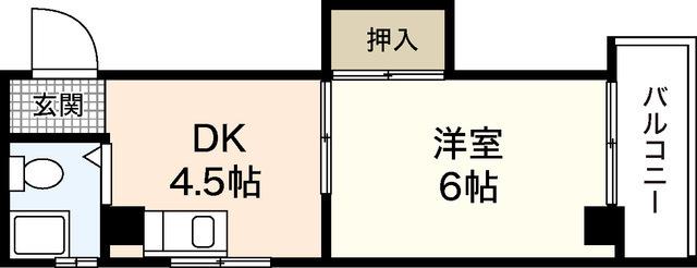 玉井ビル(1DK/4階)の間取り写真