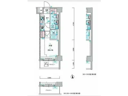 GENOVIA谷塚(1K/1階)の間取り写真