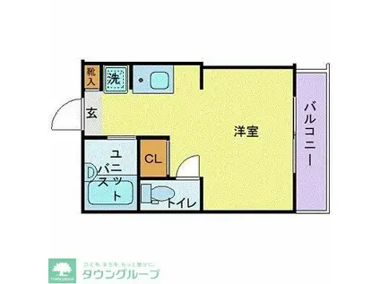 ヴィラージュ大宮(ワンルーム/2階)の間取り写真