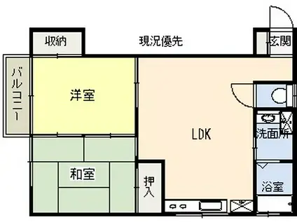 メゾンルーラル(2LDK/2階)の間取り写真