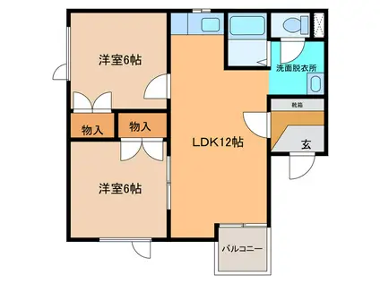 レジデンスマンワIV(2LDK/2階)の間取り写真