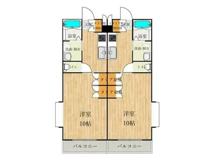 グラシアス(1K/3階)の間取り写真