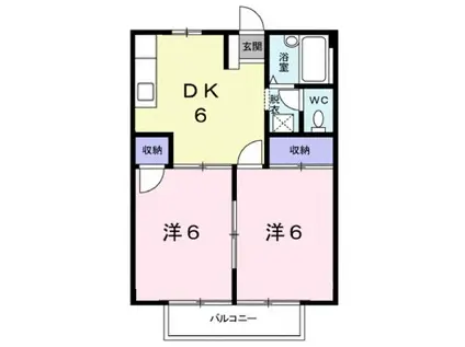 ルミネハイツ(2DK/2階)の間取り写真