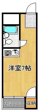 アルゴ境川(ワンルーム/2階)の間取り写真