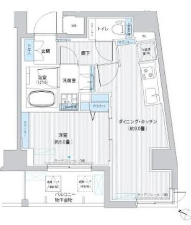 カーサケイト(1DK/3階)の間取り写真