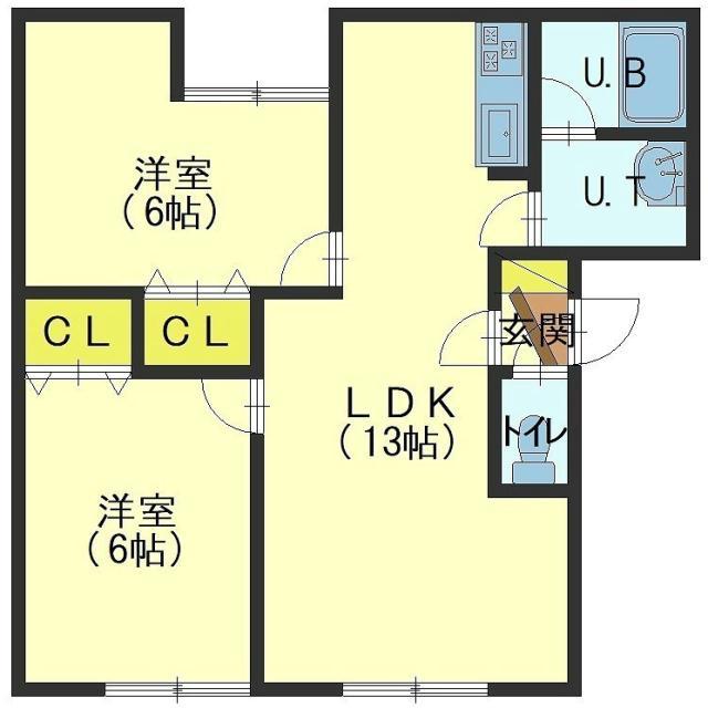 セブンヒルズ(2LDK/1階)の間取り写真